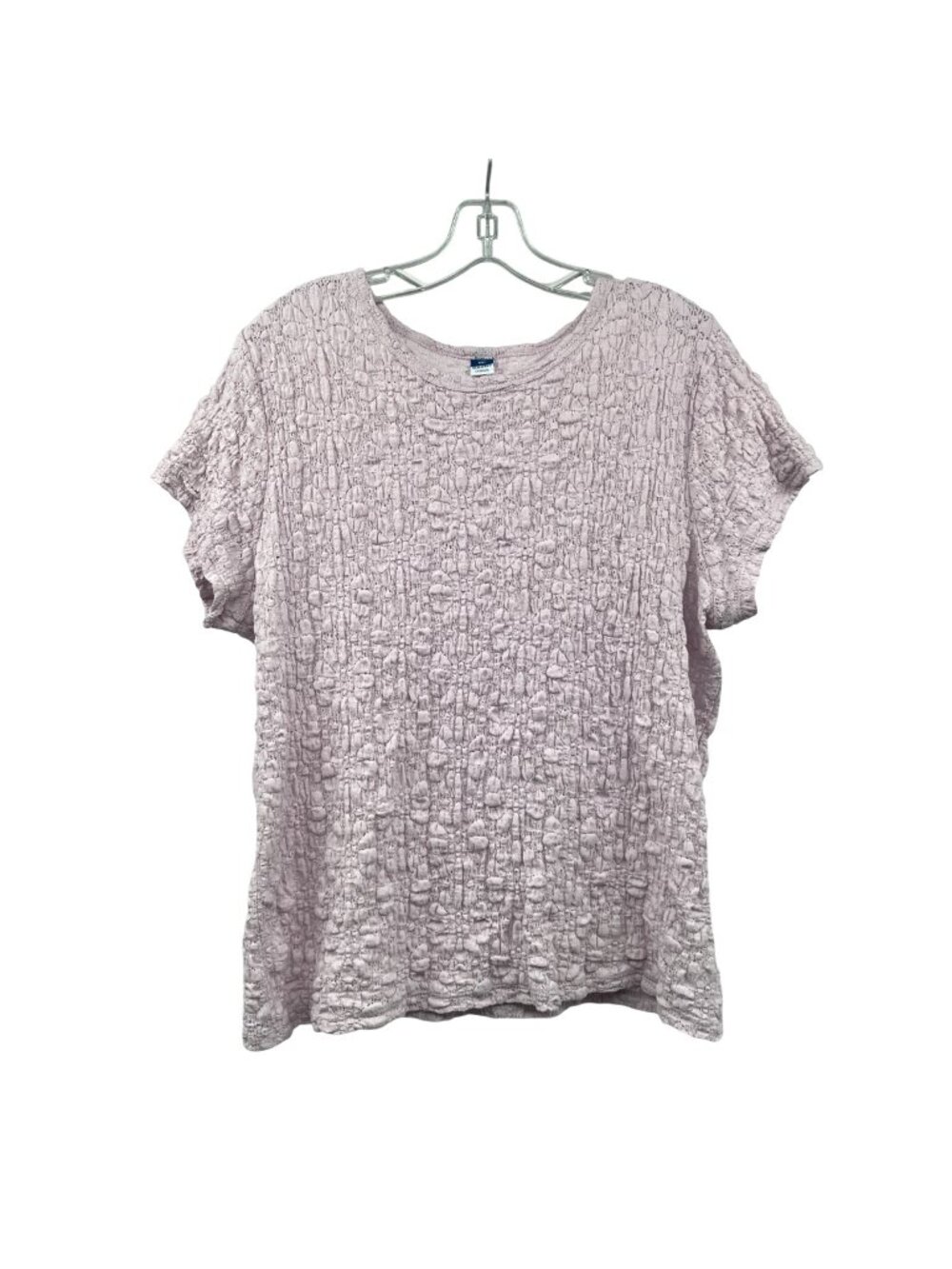 Old Navy Women Textured Floral Top Sheer Short Sleeve Lilac Size XXL